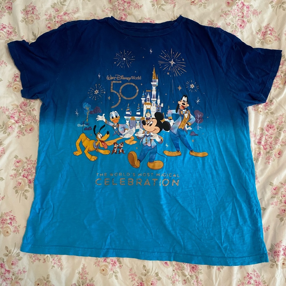 Walt Disney World 50th celebration tie dye tshirt | L